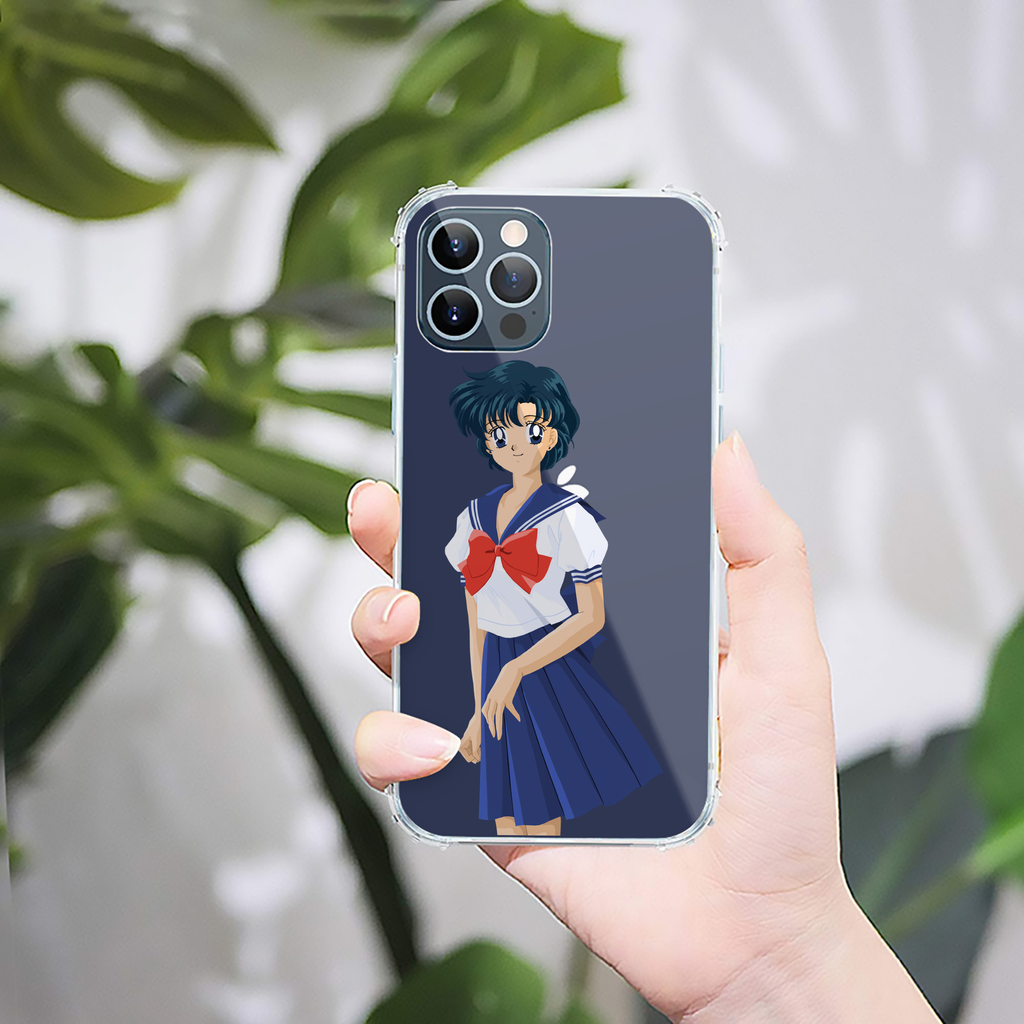 （画像用） 美少女戦士セーラームーン 水野 亜美 みずの あみ Sailor Moon Mizuno Ami 【iPhone 12シリーズ対応】透明スマホケース（クリアソフトケース）
